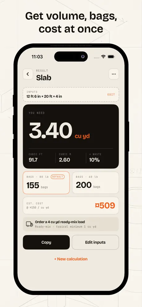 Concrete Calculator - Pour screenshot 3