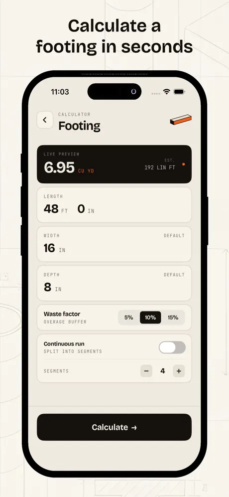 Concrete Calculator - Pour screenshot 4