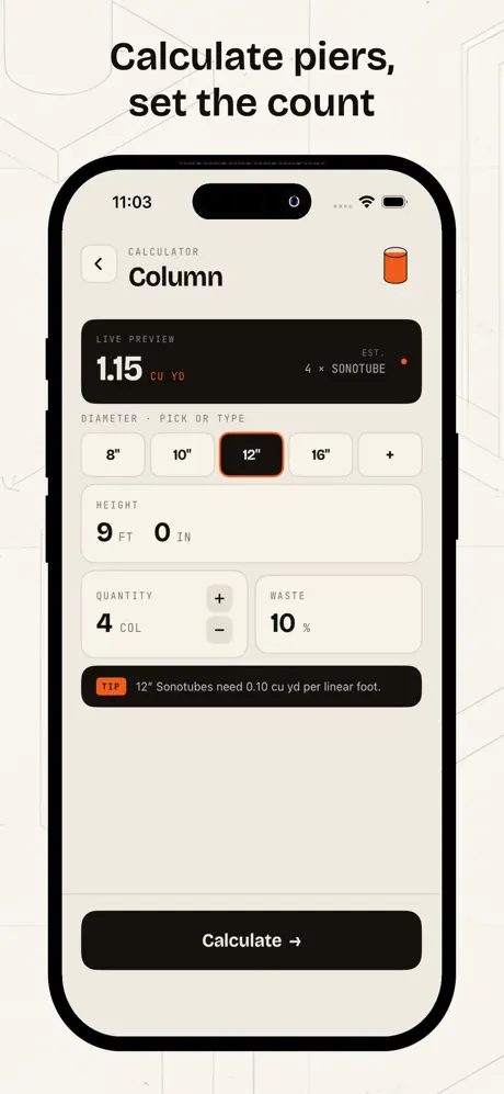 Concrete Calculator - Pour screenshot 5