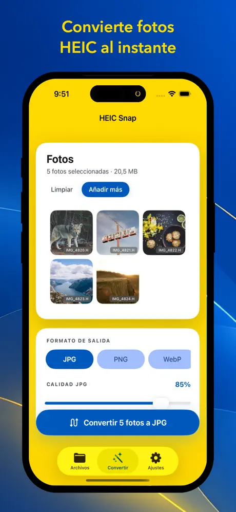 HEIC Snap - Conversor de Fotos screenshot 1