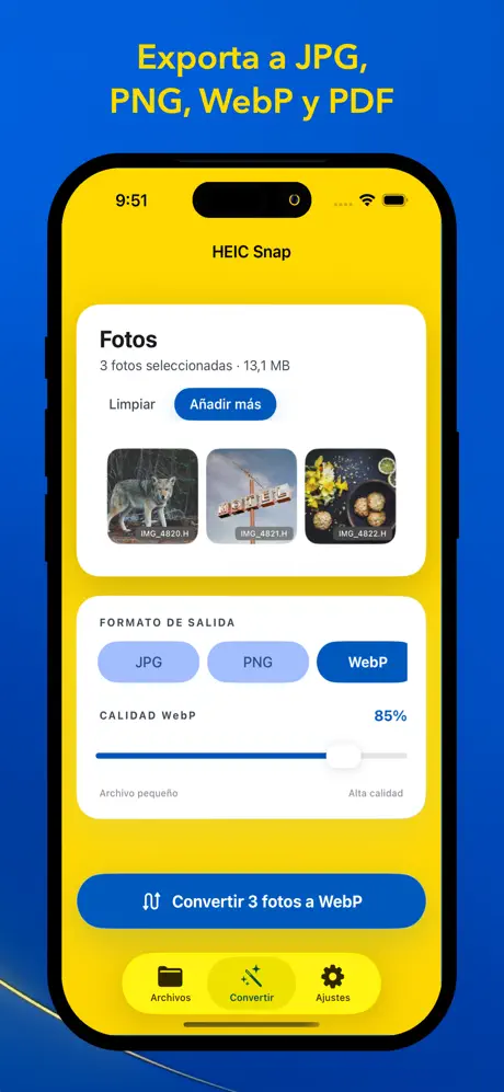 HEIC Snap - Conversor de Fotos screenshot 3