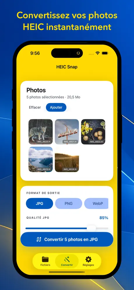 HEIC Snap - Convertir Photos screenshot 1