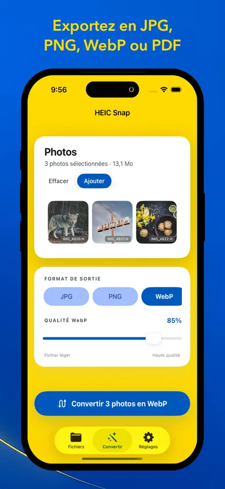 HEIC Snap - Convertir Photos screenshot 3