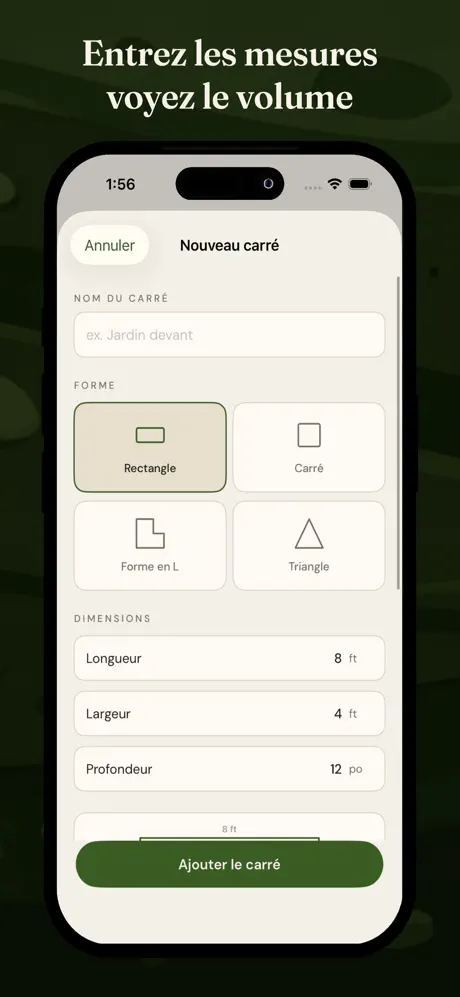 Calcul Terre Jardinière screenshot 2