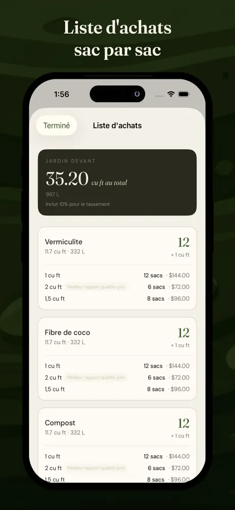 Calcul Terre Jardinière screenshot 5