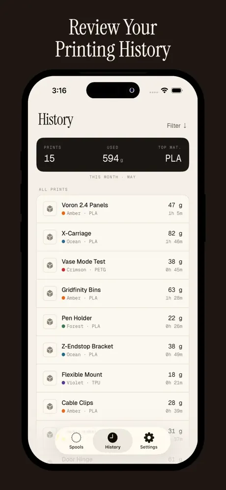 Spool Log - 3D Print Manager screenshot 6
