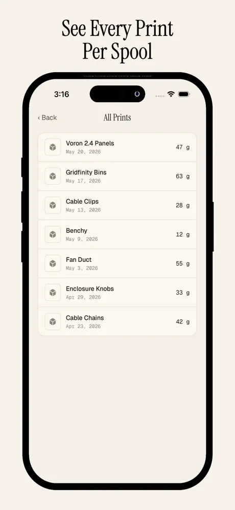 Spool Log - 3D Print Manager screenshot 7