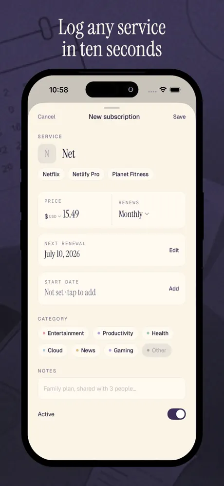 SubLog - Subscription Tracker screenshot 2