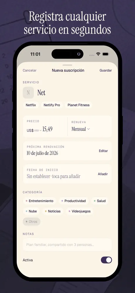 SubLog - Gestor Suscripciones screenshot 2