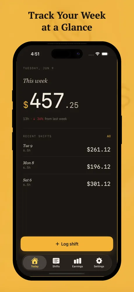 Tip Jar - Shift & Wage Log screenshot 1