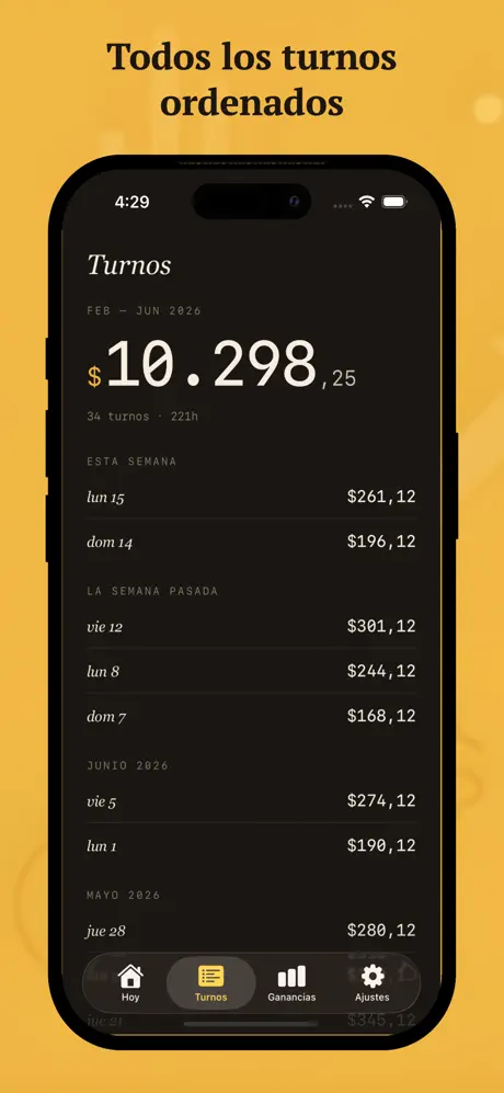 Tip Jar - Registro de Turnos screenshot 5