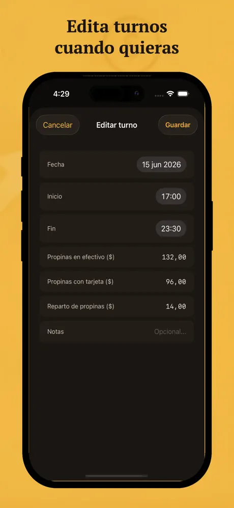 Tip Jar - Registro de Turnos screenshot 6
